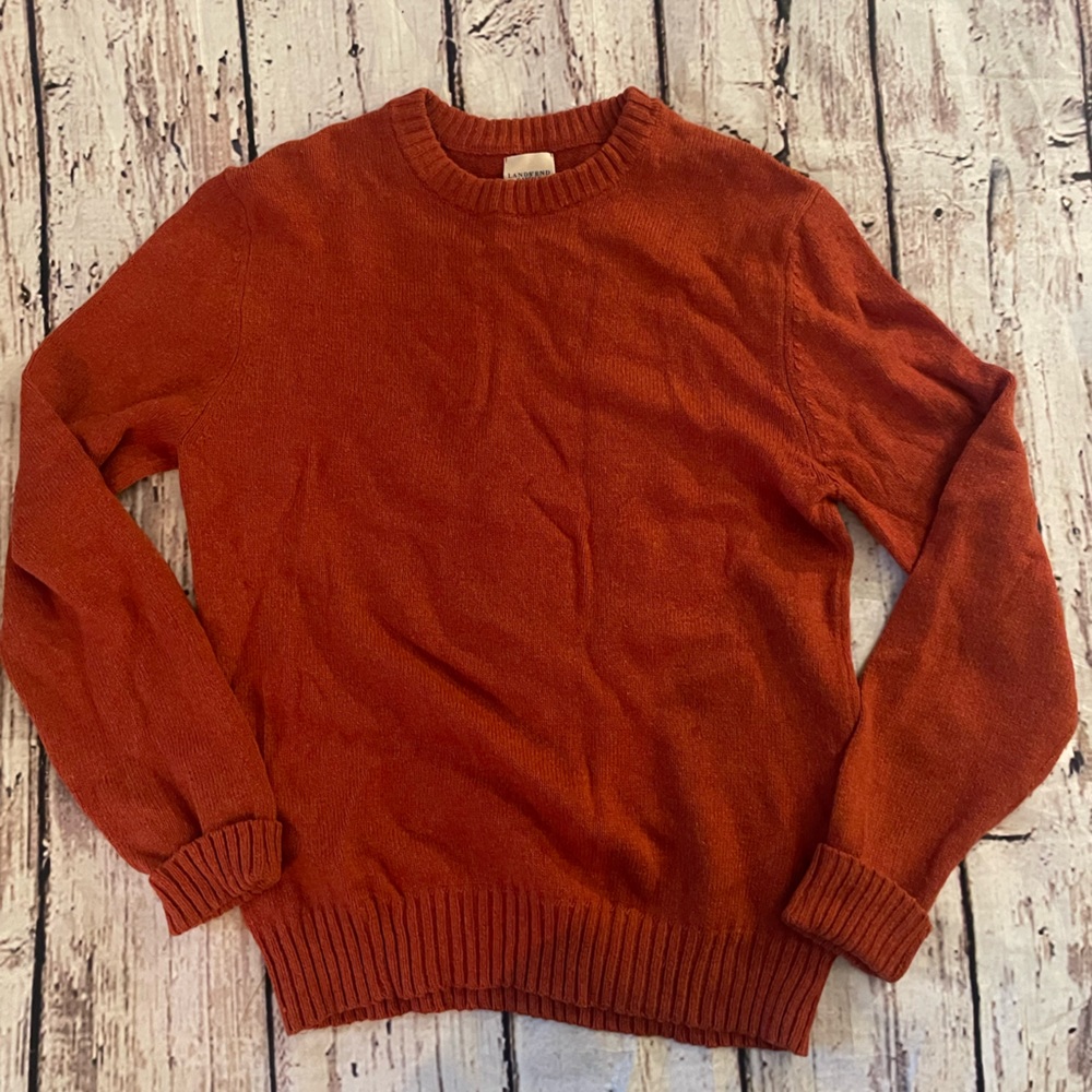 LANDS END CANVAS red sweater, LIKE NEW, small